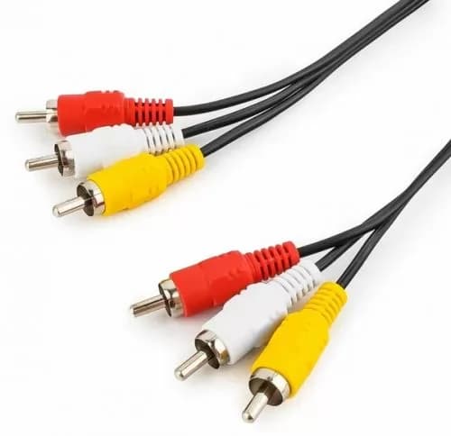 Кабель/ Кабель GoPower 3xRCA (m)-3xRCA (m) 5.0м ПВХ черный в пакете (1/50)