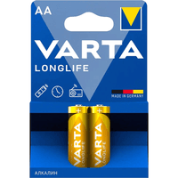 Батарейка AA/ Батарейка Varta LONGLIFE LR6 AA BL2 Alkaline 1.5V (4106) (2/40/200) (2 шт.) - фото 2