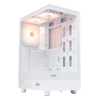 Корпус без блока питания/ Case HSPD F510, Panoramic Mid Tower, White, TG, 0.5 SPCC, 3x120mm ARGB (FNW010) ATX, mATX, mITX 180/280/160mm 1x2.5", 1x3.5", 7xPCI 2xUSB-A 3.0 356x218x467mm - фото 2