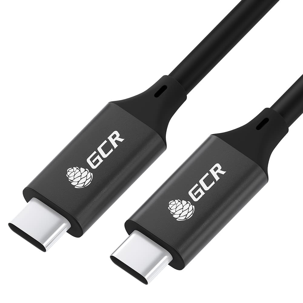 GCR PRO Кабель USB 3.1 (USB 3.2 Gen 2) Type C-С, 1.0m, 100W/20V/5A, M/M, медь, 10 Гбит/с, 4K, черный, AL сase, экран, армирование