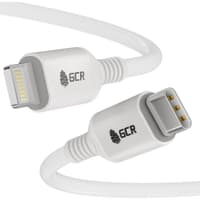 GCR PRO Кабель PREMIUM 2.0m TypeC/Lightning MFI POWER DELIVERY 18 W, медь, быстрая зарядка, белый силикон, AL корпус - фото 3