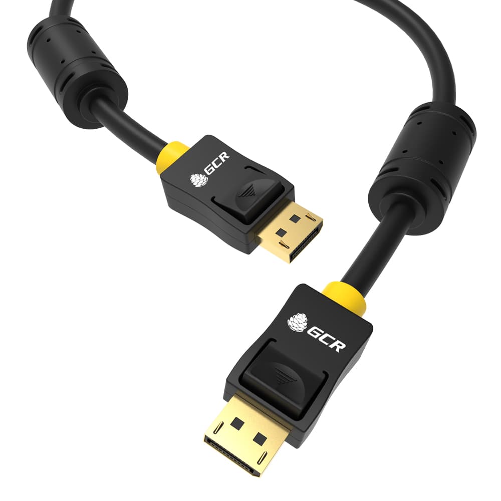 GCR PRO Кабель PROF 1.5m DisplayPort v1.4, 8K 60Hz, 4K 165Hz, черный, ферритовые фильтры, медь, 3Х экран с армированием