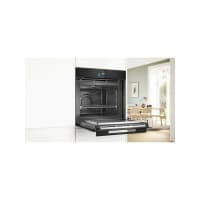 Духовой шкаф Bosch HNG978QB1 Accent line. Serie 8, духовой шкаф с микроволнами и паром, черный, 28 режимов + комбинированные режимы, микроволны до 800 Вт, 4-слойное остекление, 3 цветных текстовых TFT-дисплея 2,5" с сенсорным управлением, поворотный переключатель ControlRing, LED-освещение, меню "Assist", PerfectBake, PerfectRoast, пиролитическая самоочистка, телескопические направляющие на 1 уровне - фото 8