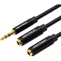 Переходник-разветвитель Vention гибкий Jack 3.5 mm M/Jack 3.5 mm F x 2 - 0.3м - фото 1
