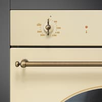 Встраиваемый духовой шкаф SMEG/ Встраиваемый духовой шкаф SMEG, 60 см, Coloniale, 50-260 градусов, часы/таймер, галогенная подсветка, 9 режимов, поворотные переключатели Coloniale, пиролиз, автоматическое отключение, петли Soft Close, полезный объем 65 л, цвет крем/латунь - фото 3