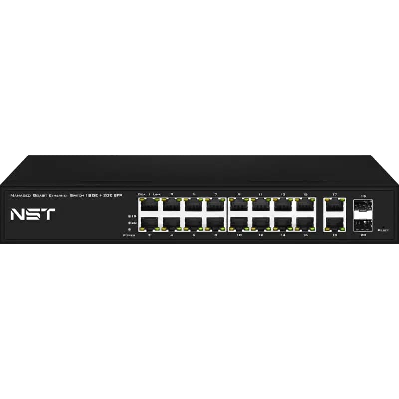 Управляемый (L2+) коммутатор Gigabit Ethernet на 18 RJ45 + 2 GE SFP порта/ Коммутатор Gigabit Ethernet управляемый на 18 RJ45 + 2 GE SFP порта. Порты: 18 x GE (10/100/1000 Base-T)