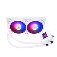 Водяное охлаждение для процессора/ Water Cooling System Thermalright Frozen Warframe SE 240 ARGB White (240mm, LED temp., Black, ARGB/ Fans: 2x120mm, 70.84CFM, 29.8dBA, 2000RPM/ Pump height 59mm, Rad thickness 27mm/ S: 1851, 1700, 1200, 115X, AM5, AM4) - фото 1