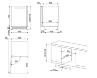 Винные шкафы SMEG/ Холодильный шкаф для вина встраиваемый, ВхШхГ 820х595х566 мм, петли слева, черное стекло. - фото 5