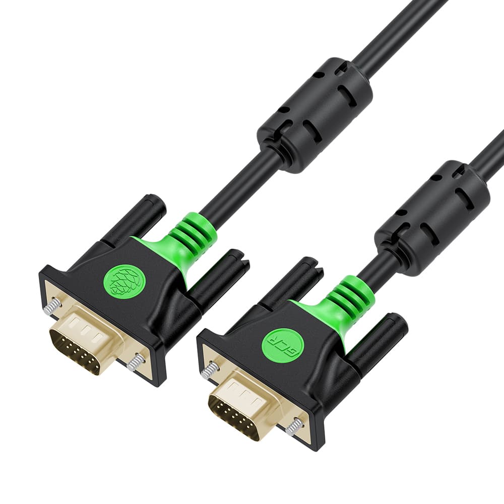 GCR PRO Кабель PROF Premium SVGA 25.0m чёрный, GOLD, медь, ферритовые кольца, OD8.0mm, 15M / 15M, 28/28 AWG, двойной экран