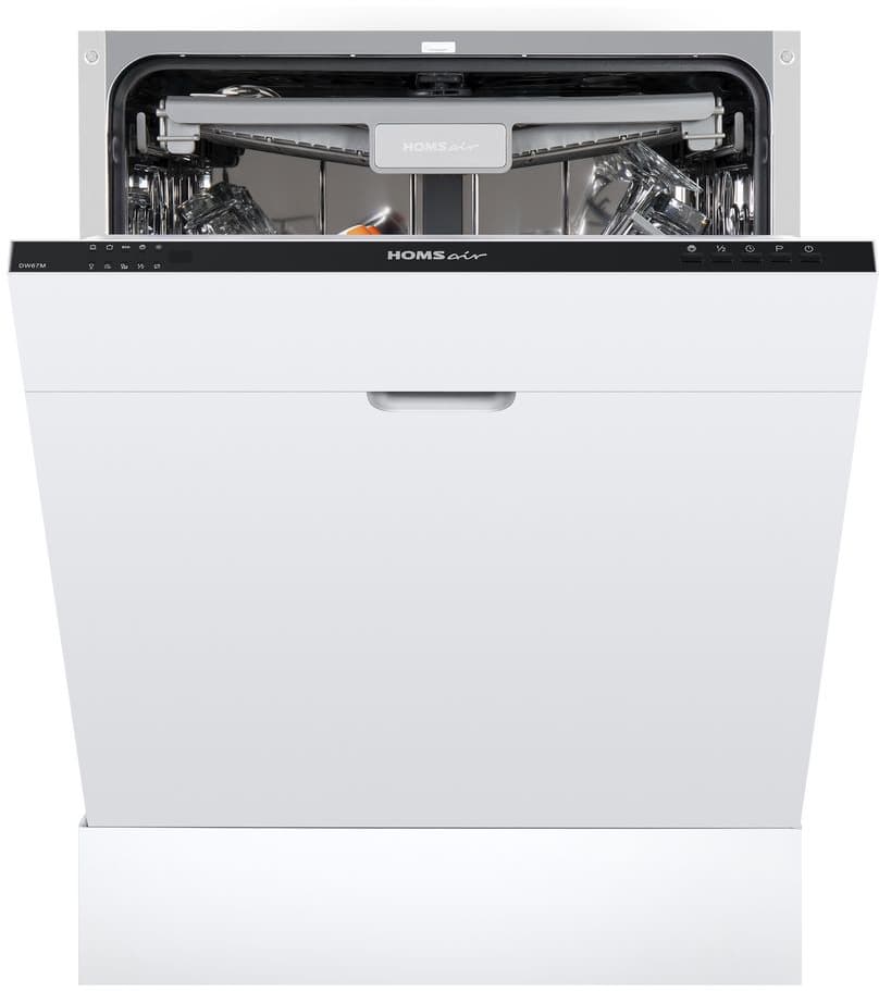 Посудомоечная бытовая машина HOMSair DW67M/ встраиваемая, 598х815х550 мм, 14 комплектов, 6 программ, 47 дБ, А++, расход воды - 11 л.