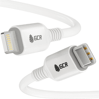 GCR PRO Кабель PREMIUM 1.5m TypeC/Lightning MFI POWER DELIVERY 18 W, медь, быстрая зарядка, белый силикон, AL корпус - фото 4