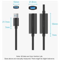 Активный кабель-удлинитель Vention USB 3.0 AM/AF с усилителем - 10м Черный - фото 3
