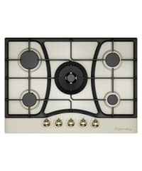 Варочная поверхность Kuppersberg/ KITCHEN RETAIL / Варочная поверхность Kuppersberg, газ, Classic, 71 см, автоматический электроподжиг, газ-контроль, форсунки под сжиженный газ, SABAF конфорки, чугунные решетки, WOK подставка, цвет бежевый, цвет фурнитуры бронзовый - фото 1