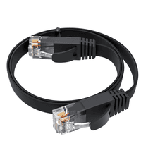 GCR PRO Патч-корд LSZH PROF плоский прямой 15.0m, UTP медь кат.6, черный, 30 AWG, ethernet high speed 10 Гбит/с, RJ45, T568B - фото 4