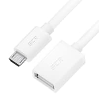 GCR Адаптер переходник OTG 0.15m USB, microB 5pin/AF, белый, 28/28 AWG, экран, морозостойкий, GCR-GCR-53043 - фото 1