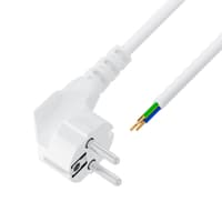 GCR PRO Кабель питания DIY белый, 7.0m, евровилка угловая Schuko - без разъема, 3*0,5mm, медь - фото 3