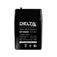 Батарея DELTA серия DT, DT 4003, напряжение 4В, емкость 0.3Ач (разряд 20 часов), макс. ток заряда 0.09А, свинцово-кислотная типа AGM, клеммы вывод под пайку5мм., ДxШxВ 26х21х40мм., 0.045кг., срок службы 5 лет./ Battery DELTA series DT, DT 4003, voltage 4V, capacity 0.3Ah (discharge 20 hours), max. charge current 0.09A, lead-acid type AGM, solder terminals 5mm., LxWxH 26x21x40mm., 0.045kg., service life 5 years. - фото 3
