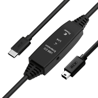 GCR PRO Кабель активный 5.0m TypeC / Mini 5P USB 2.0, медь, с усилителем сигнала, разъём для доп.питания, черный, 28/24 AWG - фото 1