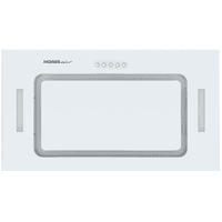 ВЫТЯЖКА HOMSair CROСUS PUSH 52 Glass White/ полновстраиваемая, кнопочное управление, 3 скорости, 850 м3/ч, до 30 м2, 53 дБ, угольный фильтр CF02X - 2 шт, ШхВхД: 518х191х290 мм, белый цвет - фото 8