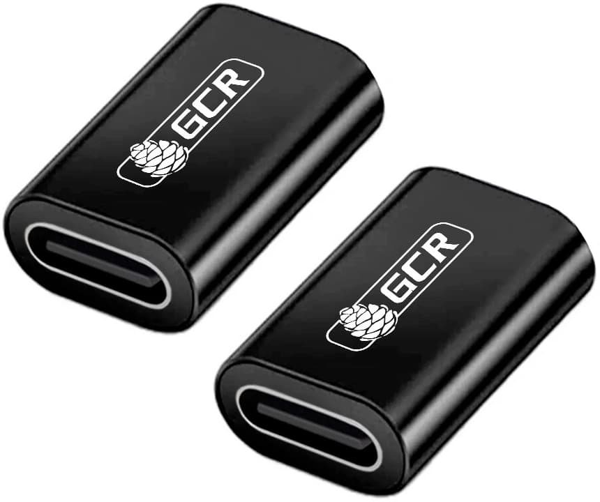 GCR Адаптер-соединитель USB 3.1 (USB 3.2 Gen 2) TypeC, F/F, черный, 100W/5A, 10 Гбит/с, 4K, AL корпус