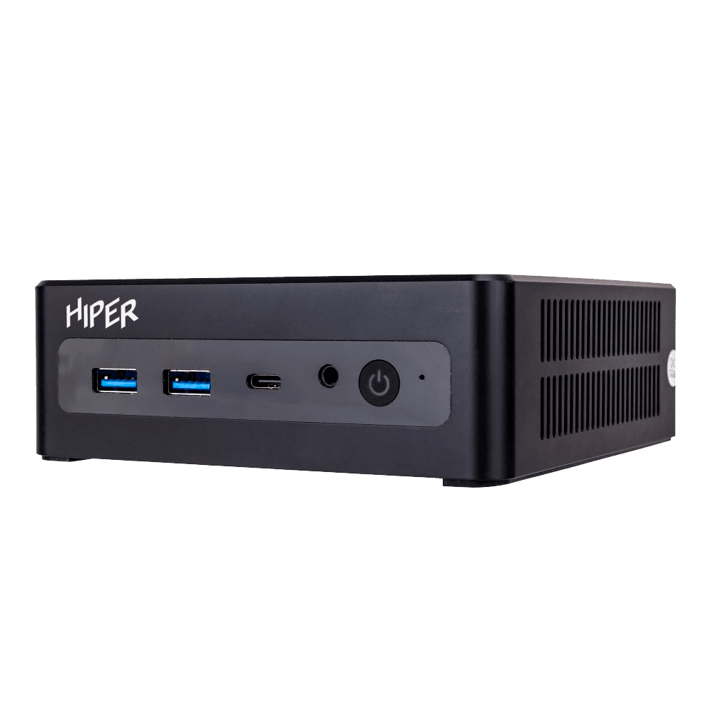 Мини ПК/ HIPER FACTUM FN2  Intel Core i5 1335U(1.3Ghz)/16384Mb/512PCISSDGb/noDVD/BT/WiFi/war 1y/0.4kg/черный/Win11Pro + WiFi 6, BT 5.2,Чёрный, БП 90Вт, VESA крепление