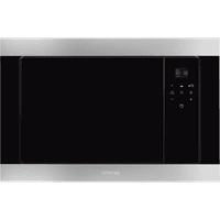 Встраиваемые микроволновые печи SMEG/ Встраиваемая микроволновая печь, 60 см, высота 38 см, 3 функций, черное стекло Eclipse + нержавеющая сталь - фото 2