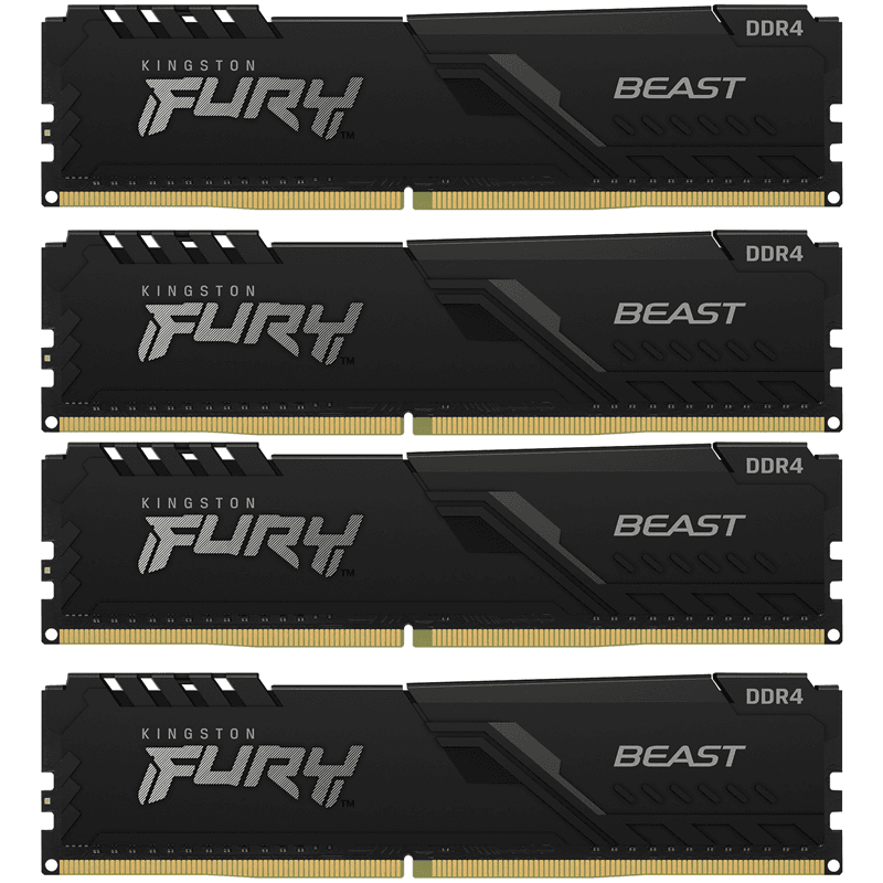 Оперативная память 32GB DDR4 3200MHz Kingston Fury Beast Black (KF432C16BBK4/32) (4x8GB KIT)