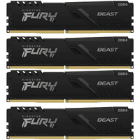 Оперативная память 32GB DDR4 3200MHz Kingston Fury Beast Black (KF432C16BBK4/32) (4x8GB KIT) - фото 1