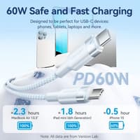 Кабель Vention USB 2.0 CM/CM - 1м. Белый 3А PD60W - фото 7