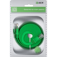 GCR Патч-корд PROF плоский прямой 7.5m, UTP медь кат.6, зеленый, 30 AWG, ethernet high speed 10 Гбит/с, RJ45, T568B, GCR-52844 - фото 8