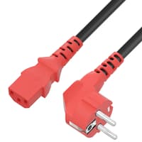 GCR PRO Кабель питания PROF черный, 7.0m, евровилка угловая Schuko - С13, 3*1,0mm, медь, желтые коннекторы - фото 2