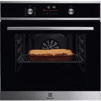 Встраиваемый духовой шкаф ELECTROLUX/ Электрический духовой шкаф с конвекцией, объем 65 л, утапливаемые переключатели, 9 режимов, автопрограммы, очистка пиролитическая, 3 стекла в дверце, направляющие проволочные + телескопические (1 уровень) - фото 1