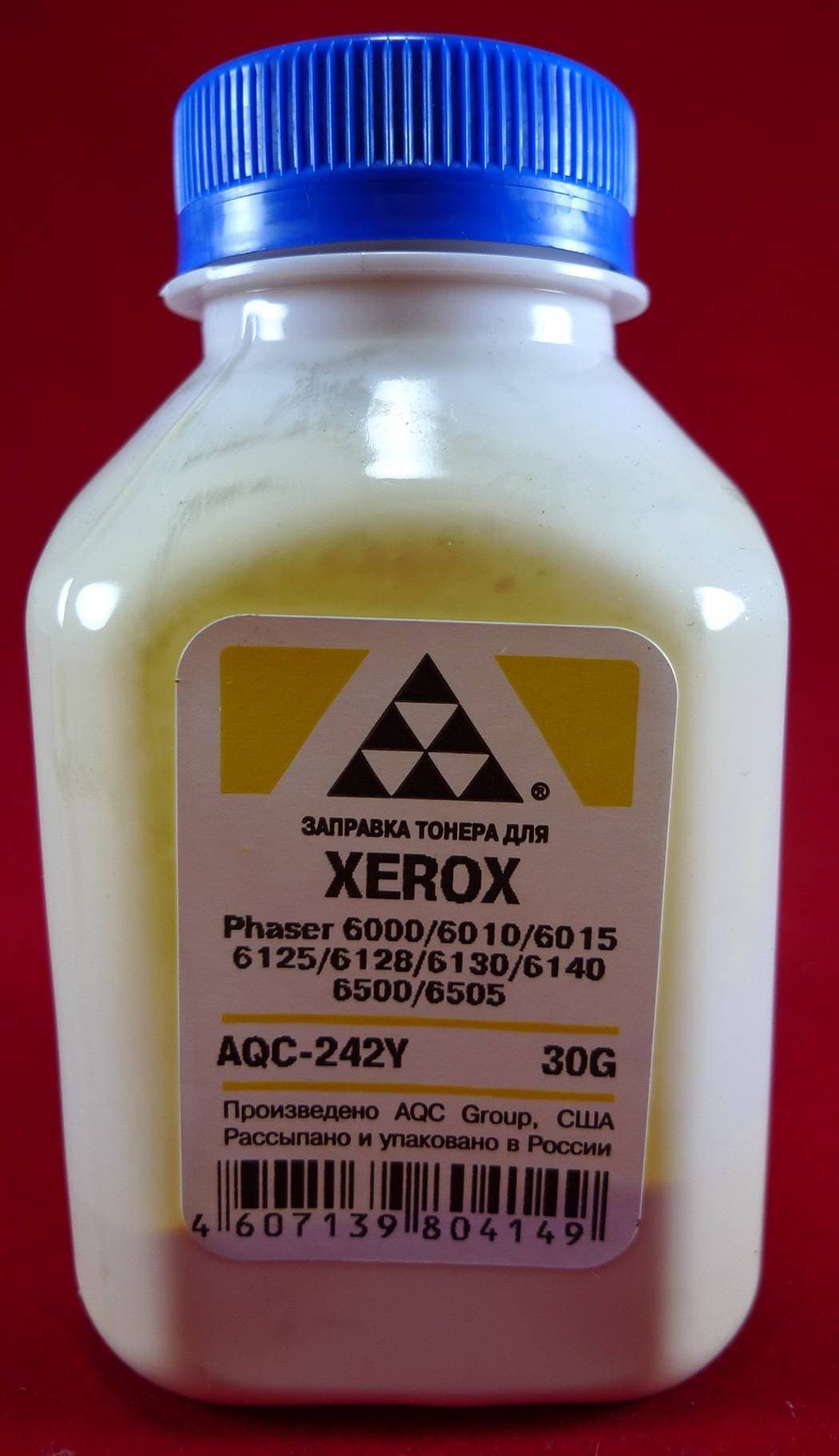 Тонер XEROX Phaser 6000/6010/6015/6125/6128/6130/6140/6500/6505  Yellow (фл. 30г) AQC-США фас.Россия