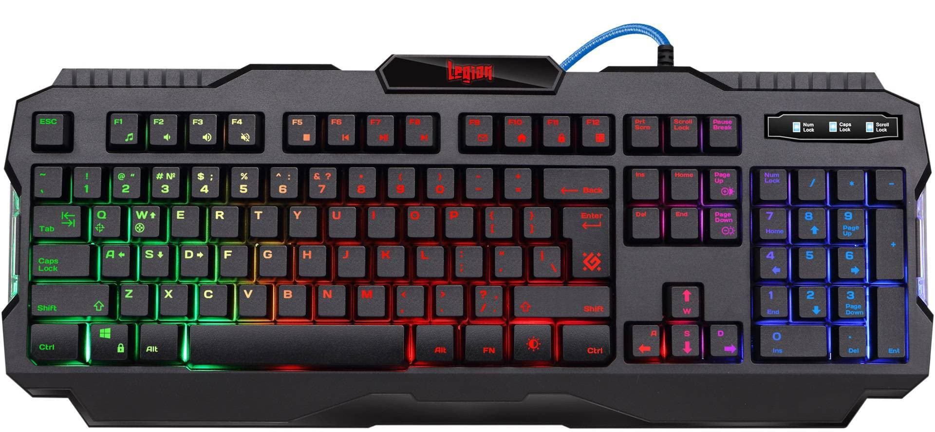Defender Игровая клавиатура проводная Legion GK-010DL RU,RGB подсветка,19 Anti-Ghost.