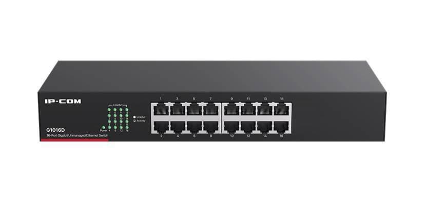 IP-COM G1016D Коммутатор неуправляемый, 16 портов, 16x1 Гбит/с, установка в стойку 13, металлический