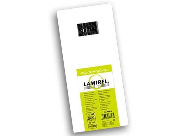 Lamirel Пружины для переплета пластиковые, 19 мм. Цвет: черный, 100 шт в упаковке.