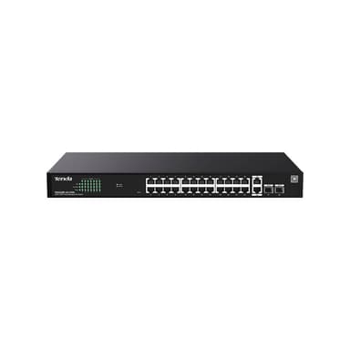 Tenda TEG2228P-24-410W Коммутатор с облачным управлением PoE, 26x1 Гбит/с, PoE 24х30 Вт (до 370Вт), SFP 2x1 Гбит/с