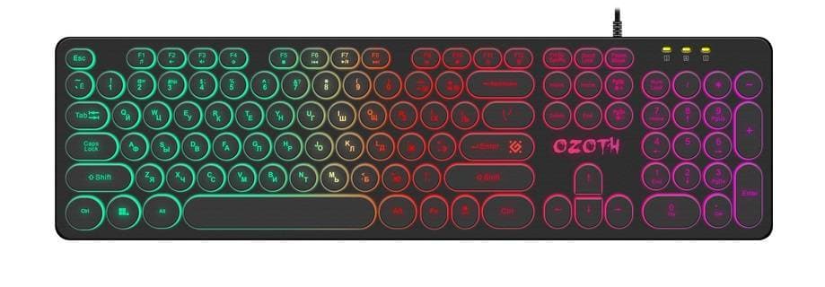 Defender Игровая клавиатура проводная Ozoth GK-106 RU,черный,радужная,104+FN