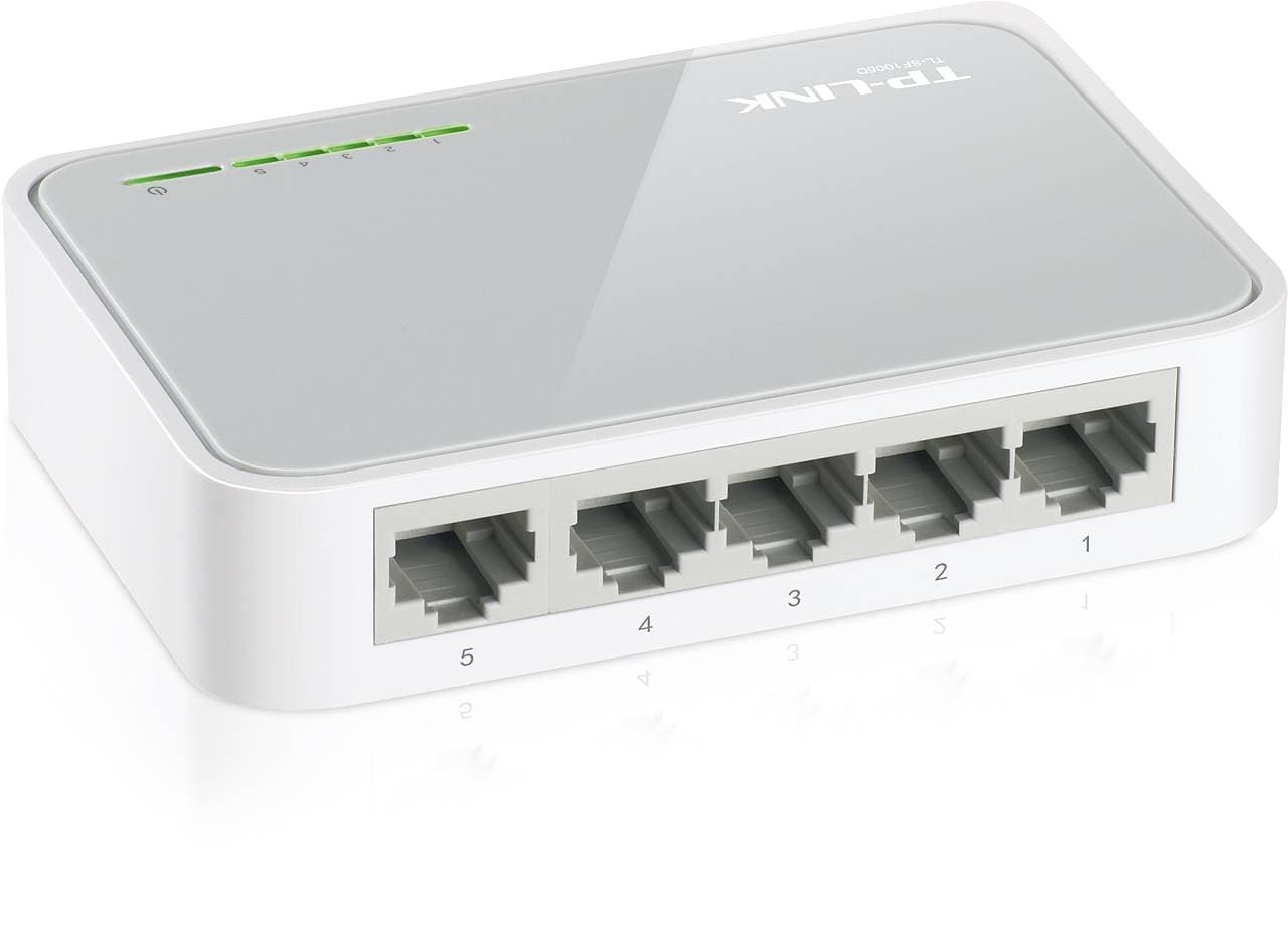 TP-Link TL-SF1005D 5-портовый настольный коммутатор 10/100 Мбит/с, пластиковый корпус