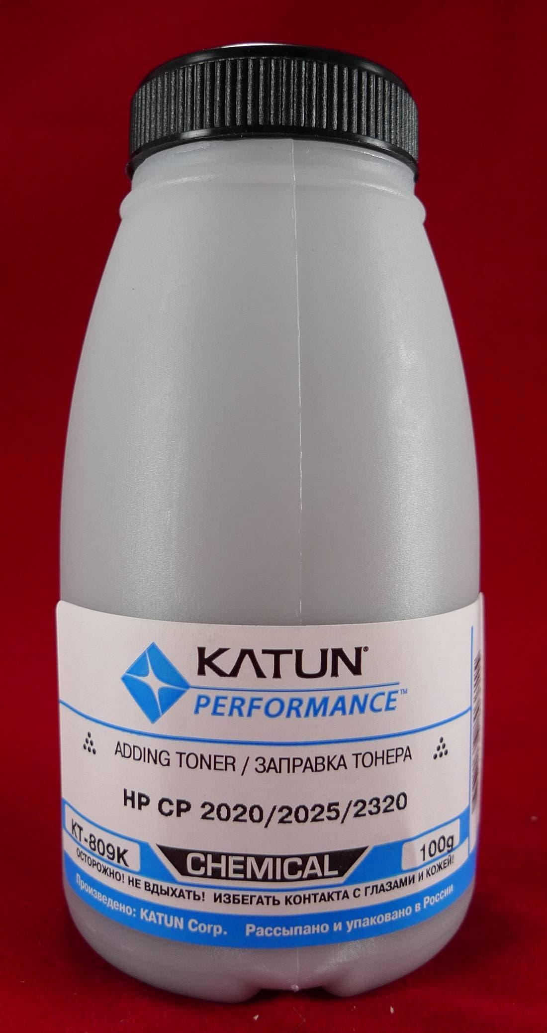 Тонер для картриджей CC530A/CE410A Black, химический (фл. 100г) Katun фас.Россия