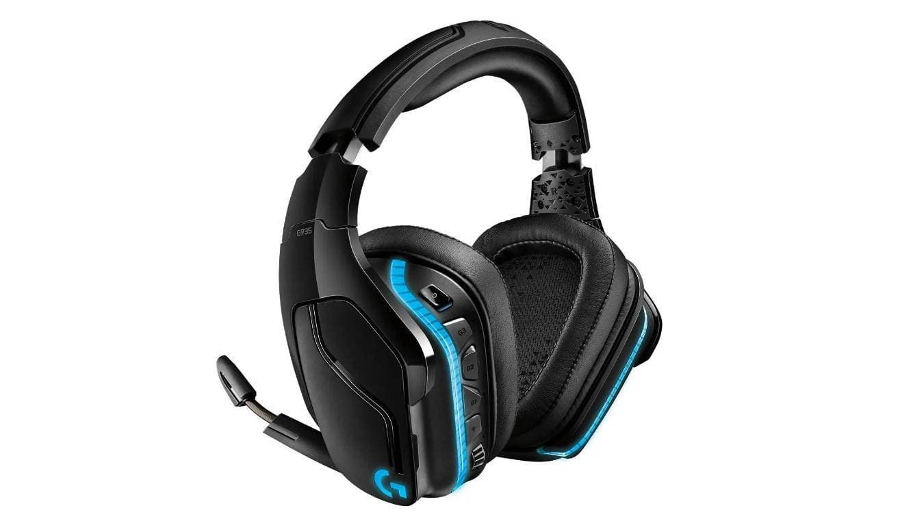 Logitech Гарнитура игровая G935 Lightsync 7.1, для компьютера и игровых консолей, накладные, радио, чёрный.