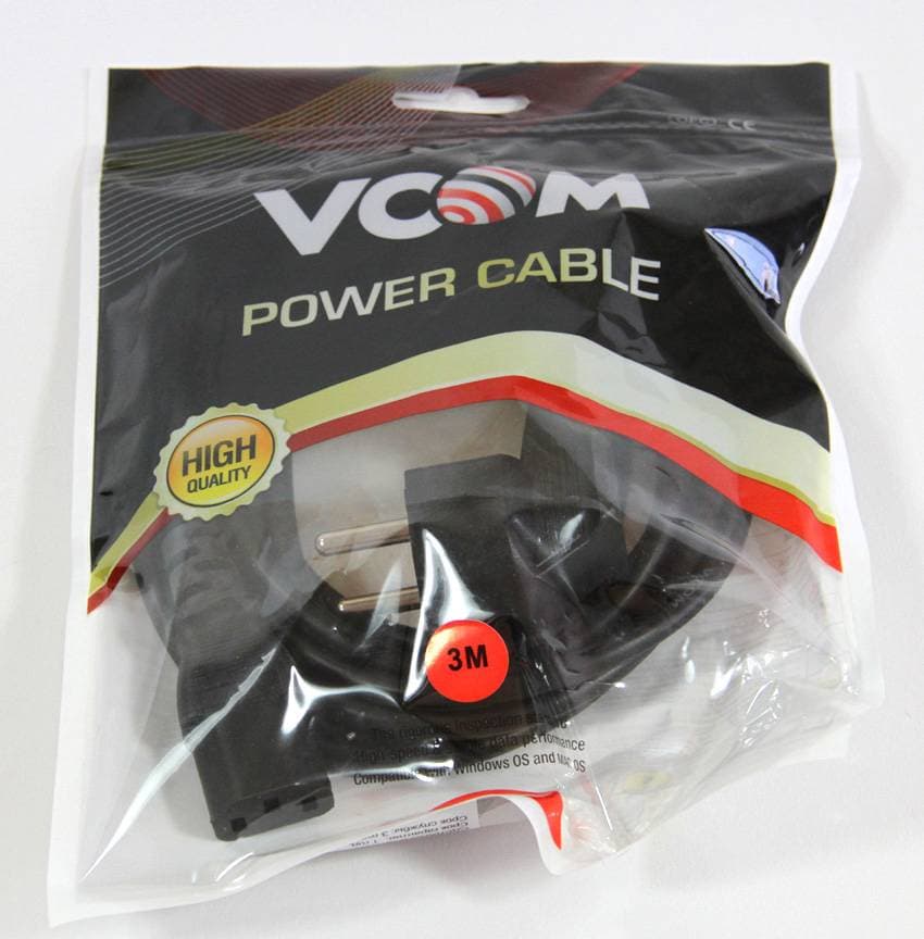 Кабель компьютер-розетка 220V (EURO) <VDE> 3G*0,5mm2 VCOM {CE021-CU} 3 метра