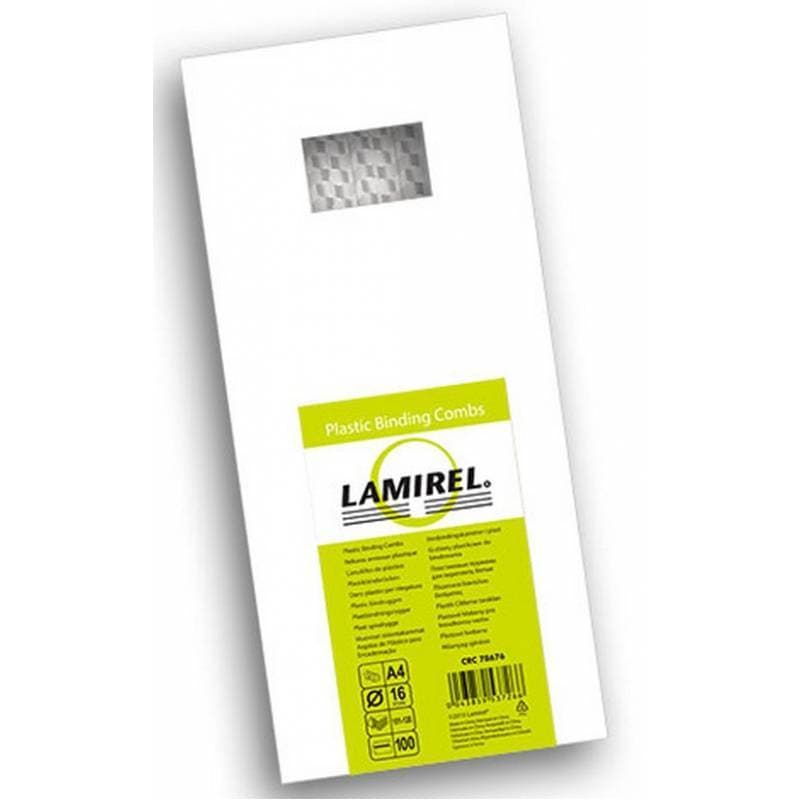 Lamirel Пружины для переплета пластиковые, 16 мм. Цвет: белый, 100 шт в упаковке.