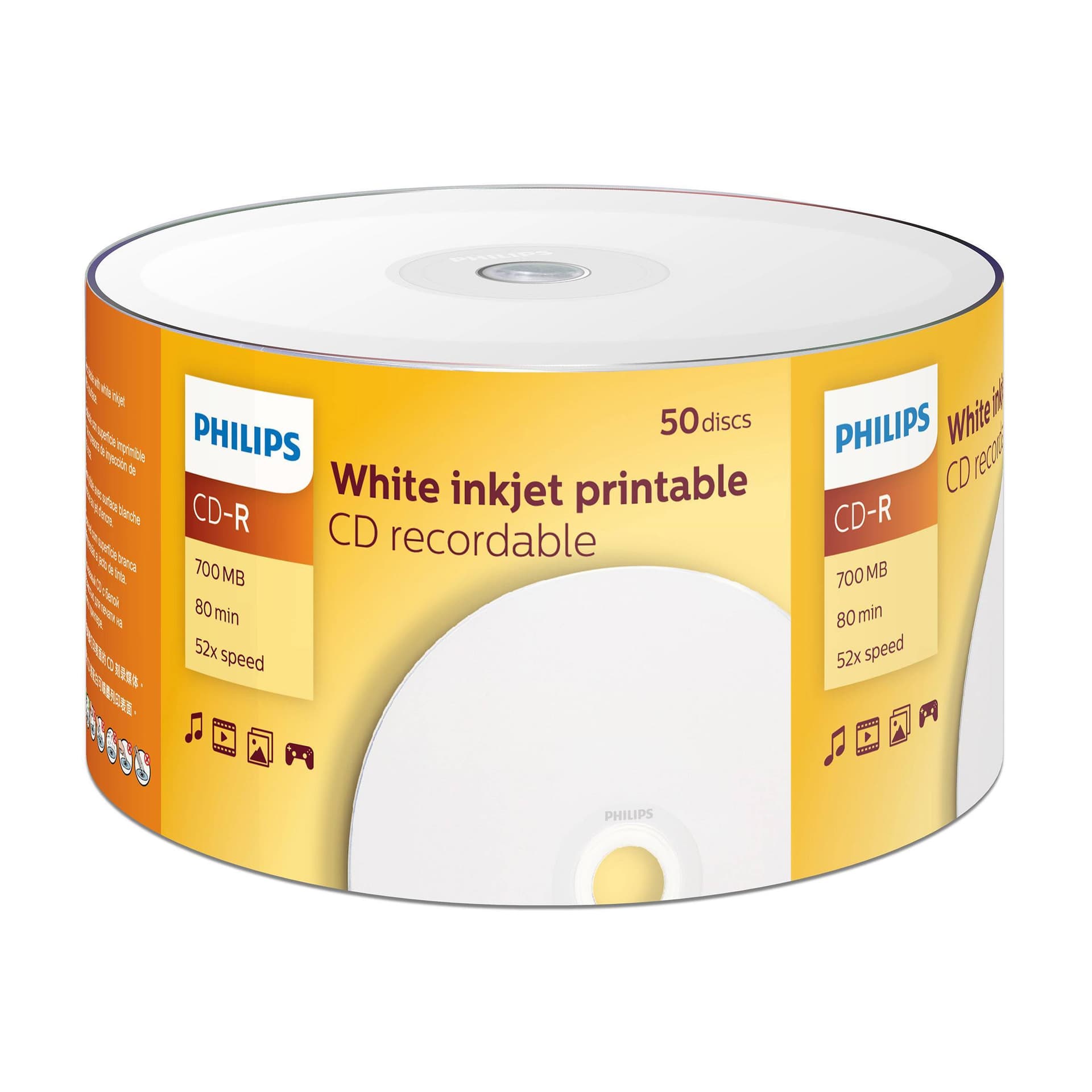 Диск DVD+R Philips 4.7 Gb, 16x, Bulk (50), Printable (50/600)