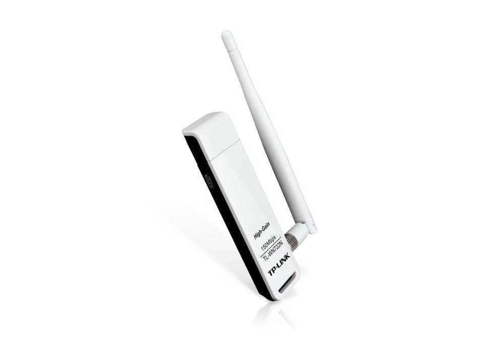 TP-Link TL-WN722N Wi-Fi USB-адаптер высокого усиления N150, до 150 Мбит/с на 2,4 ГГц, 1 внешняя антенна, USB 2.0