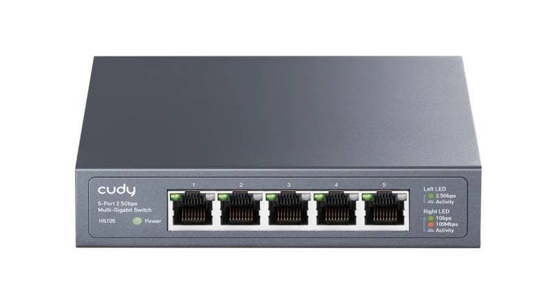 Cudy HS105 Неуправляемый коммутатор в металлическом корпусе с 5 портами 2,5 Гбит/с