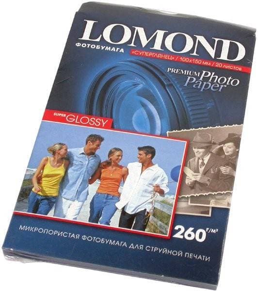 Фотобумага Lomond 1103104 A5/260г/м2/20л./белый высокоглянцевое для струйной печати