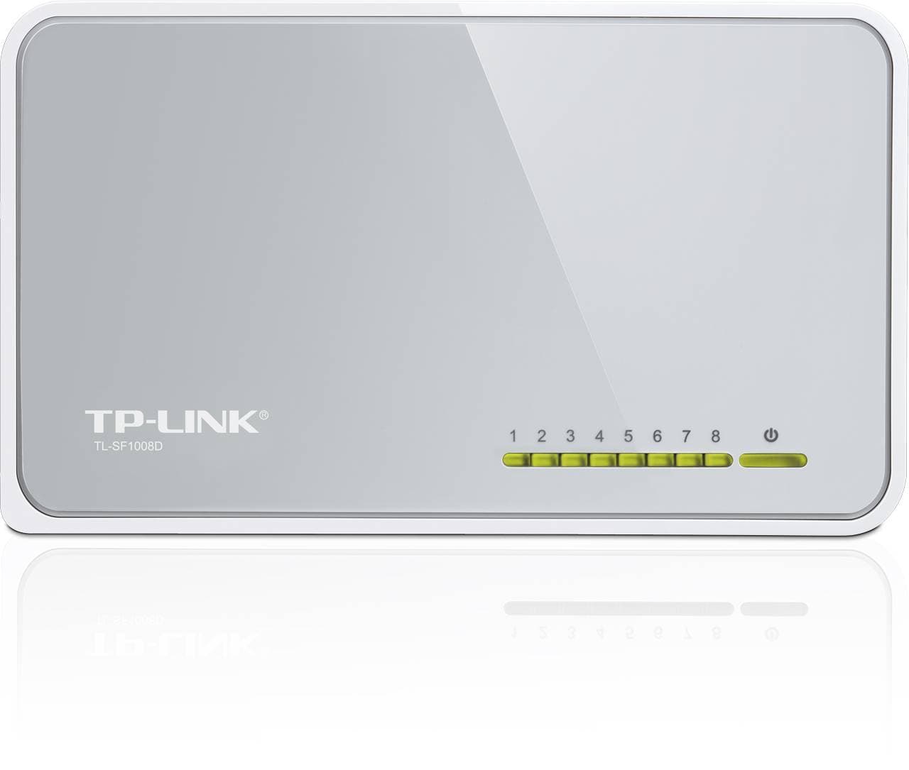 TP-Link TL-SF1008D 8-портовый настольный коммутатор 10/100 Мбит/с, пластиковый корпус