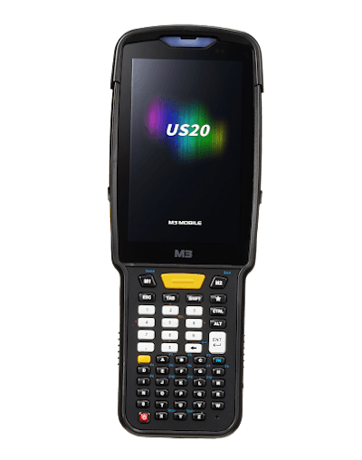 Терминал сбора данных M3 Mobile US20W Android 10.0 GMS, WVGA, 802.11 a/b/g/n/ac, SE4770 2D (SS), Rear Camera, BT, GPS, NFC(HF), 4G/64G, 51K, Incl Ext Bat, Bullet Proof Film, Hand Strap. Req CRD&PWR