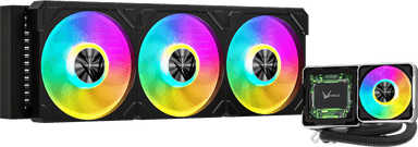 Система водяного охлаждения Formula V Line Cryo Wing Digi 360 BK, 360mm, LCD 2.73", 3x120mm, ARGB fans, LGA115X/1200/1700/1851/1366/2011/2066, AM3/AM4/AM5/Ryzen3/Ryzen5/Ryzen7/Threadripper/RT4